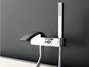 ARCHÈ - Wall-mounted single handle bathtub tap with hand shower _ Rubinetterie Treemme